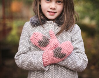 Mitaines en forme de cœur au Crochet, motif pour enfants et adultes, artisanat de la saint-valentin, mitaines DIY, cadeaux de saint-valentin pour enfants