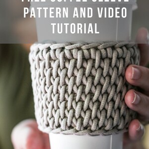 Tunisian Crochet Coffee Sleeve Pattern, Coffee Cozy with Bulky Yarn, PDF image 5