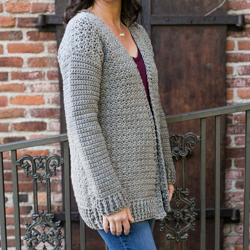 Beginner Crochet Cardigan Sweater Pattern Bulky Yarn Maylee Etsy