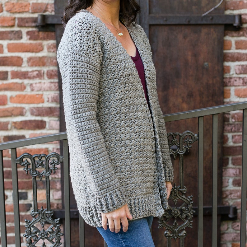 Beginner Crochet Cardigan Sweater Pattern, Bulky Yarn, Maylee Sweater by Teal & Finch, Women's XS, S, M, L, XL, 2X image 8