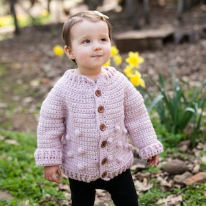 Baby Child Sweater Crochet Pattern Rylan Cardigan Bobbles image 9
