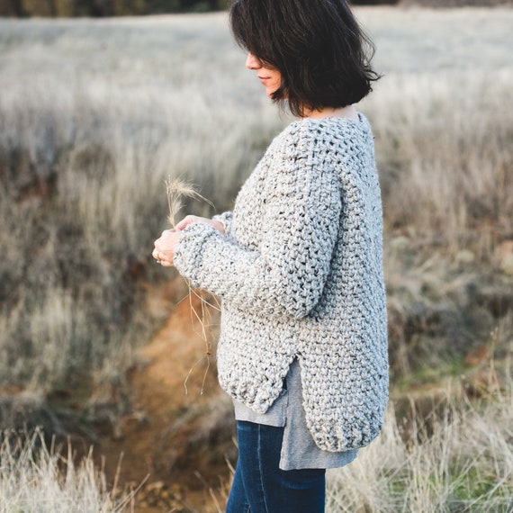Crochet Sweater Pattern Super Bulky Yarn Quick Easy Cozy - Etsy
