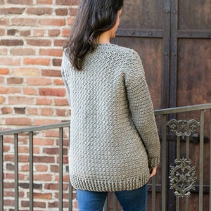 Beginner Crochet Cardigan Sweater Pattern, Bulky Yarn, Maylee Sweater by Teal & Finch, Women's XS, S, M, L, XL, 2X image 6
