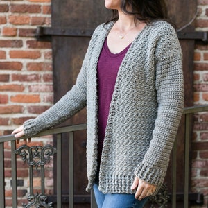 Beginner Crochet Cardigan Sweater Pattern, Bulky Yarn, Maylee Sweater by Teal & Finch, Women's XS, S, M, L, XL, 2X image 7