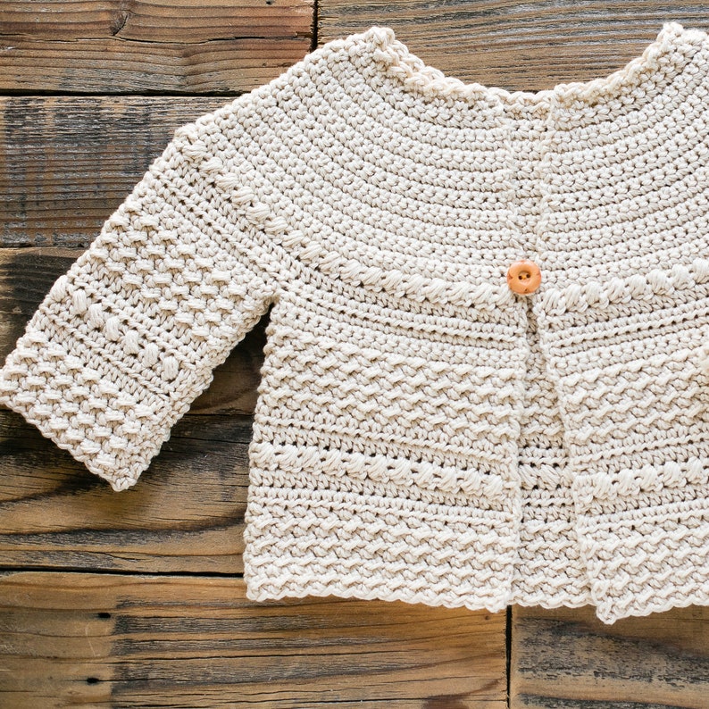 Baby, Child Sweater, Crochet Pattern, the Aunalie, Sizes 3 months, 6, 12, 18 Months, 2T, 4T image 2