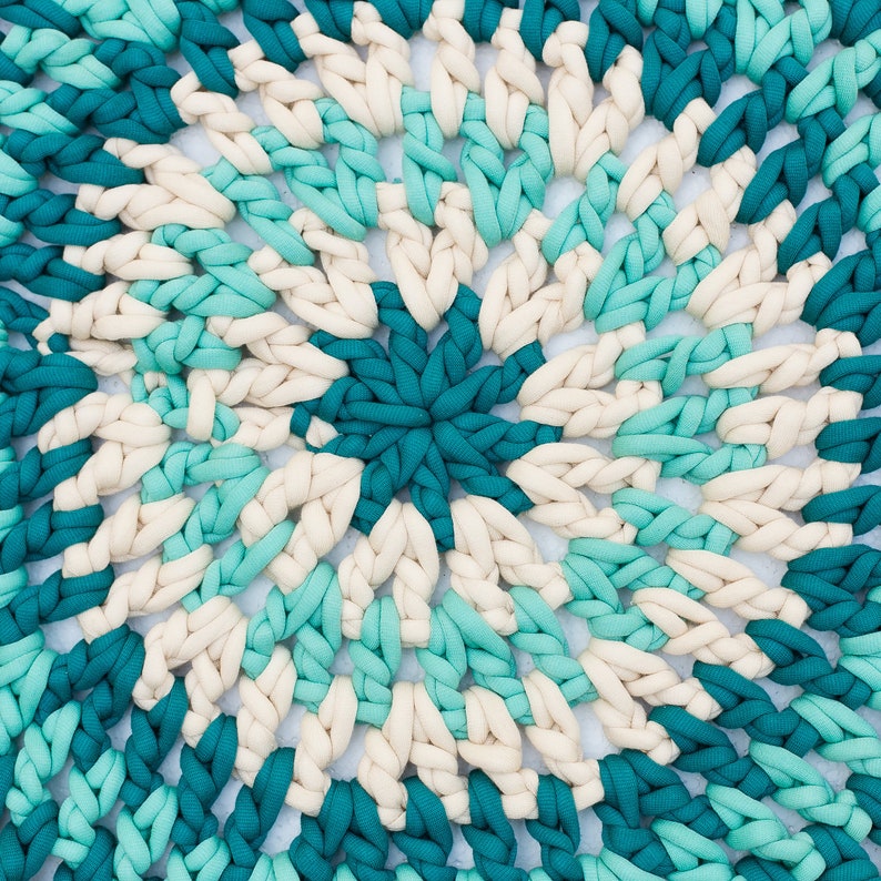 Quick & Easy Crochet Rug Pattern, Jumbo Yarn, Bath Mat, DIY Rug, Beginner friendly, tutorial image 8