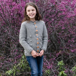 Big Kids and Teen Sweater, Crochet Pattern, Rylan Cardigan, Bobbles, Sizes 8, 10, 12, 14, 16 image 5