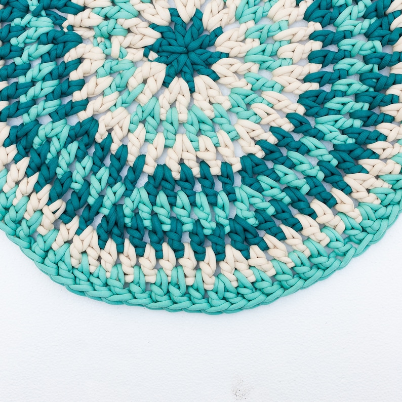 Quick & Easy Crochet Rug Pattern, Jumbo Yarn, Bath Mat, DIY Rug, Beginner friendly, tutorial image 7
