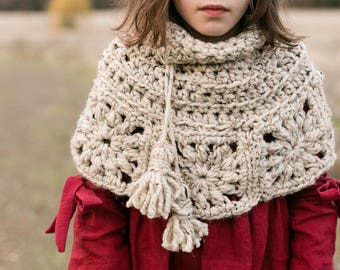 Granny Square Capelet Crochet Pattern, PDF