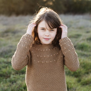 Dahlia Sweater Crochet Pattern, Long AND Short Sleeve, Child Sizes 4, 6, 8/10, Women's XS, S, M, L, XL, 2X, 3X image 2