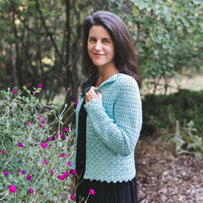 Emmeline Cardigan Crochet Pattern, Women's Sizes XS, S, M, L, XL, 2X image 1