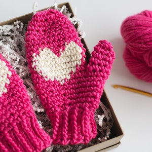 Heart Mittens Crochet PATTERN for Kids and Adults image 3