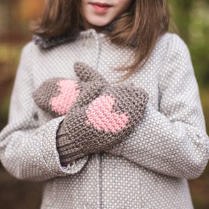 Heart Mittens Crochet PATTERN for Kids and Adults, Valentine's Day Crafts, DIY Mittens, Valentines Gifts for Kids image 4