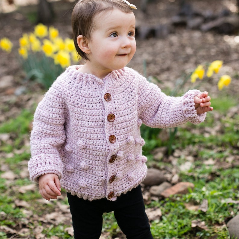 Baby, Child Sweater, Crochet Pattern, Rylan Cardigan, Bobbles, Sizes 3/6, 12, 18 Months, 2T, 4T, 6 image 10