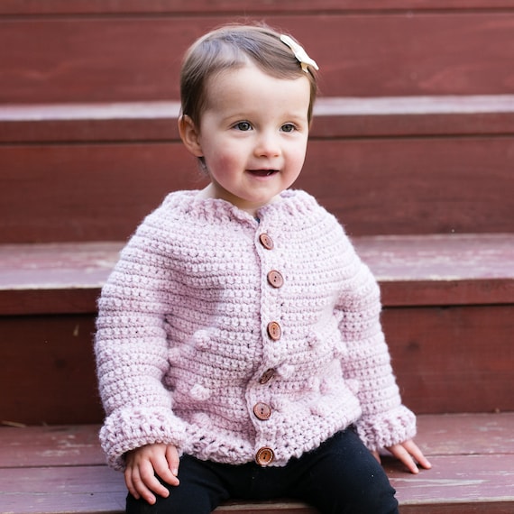 Baby Child Sweater Crochet Pattern Rylan Cardigan Bobbles - Etsy