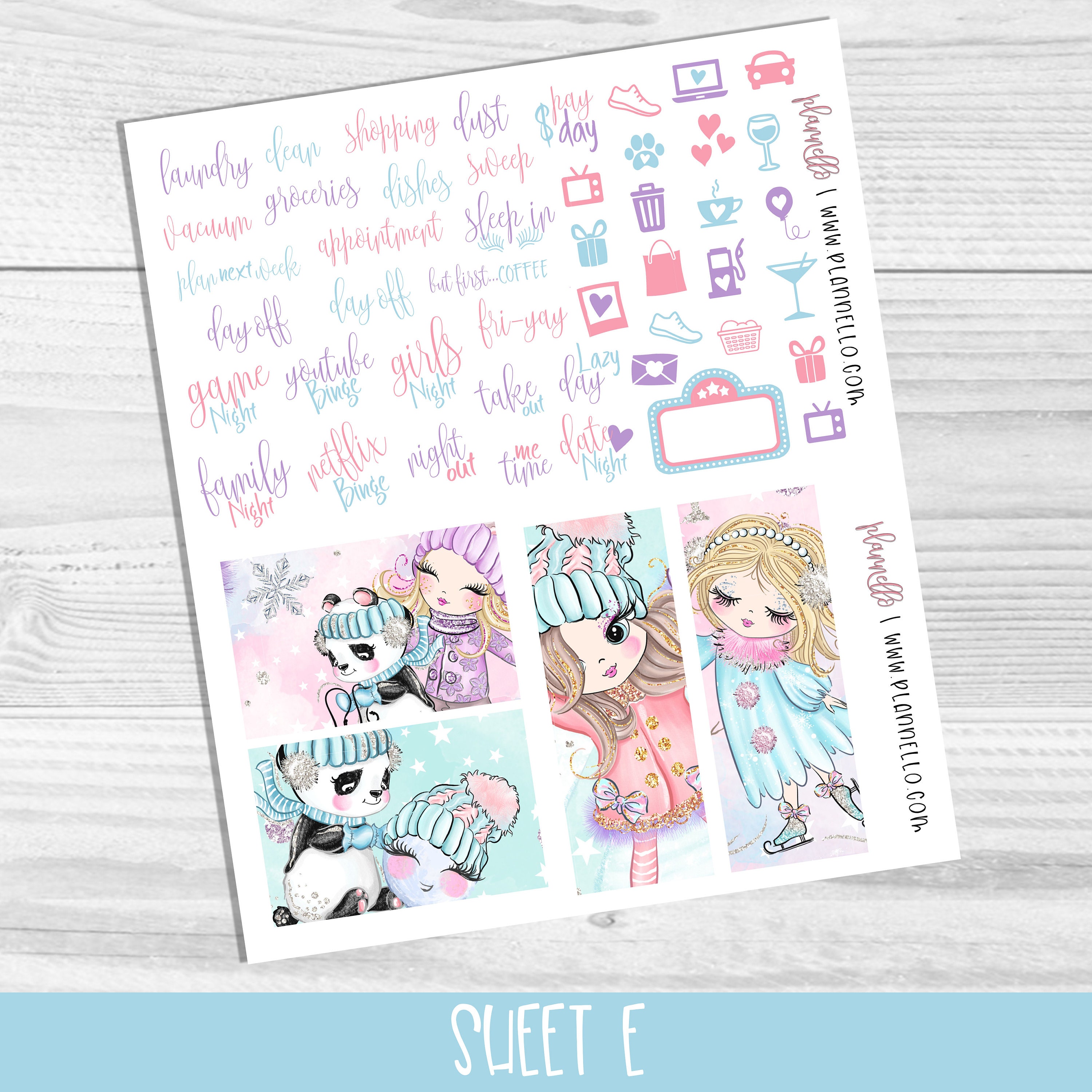 Winter Fun Erin Condren Printable Planner Stickers Winter | Etsy