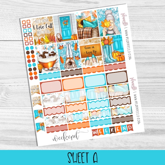 bujo Cute Autumn planner stickers erin condren Fall planner stickers