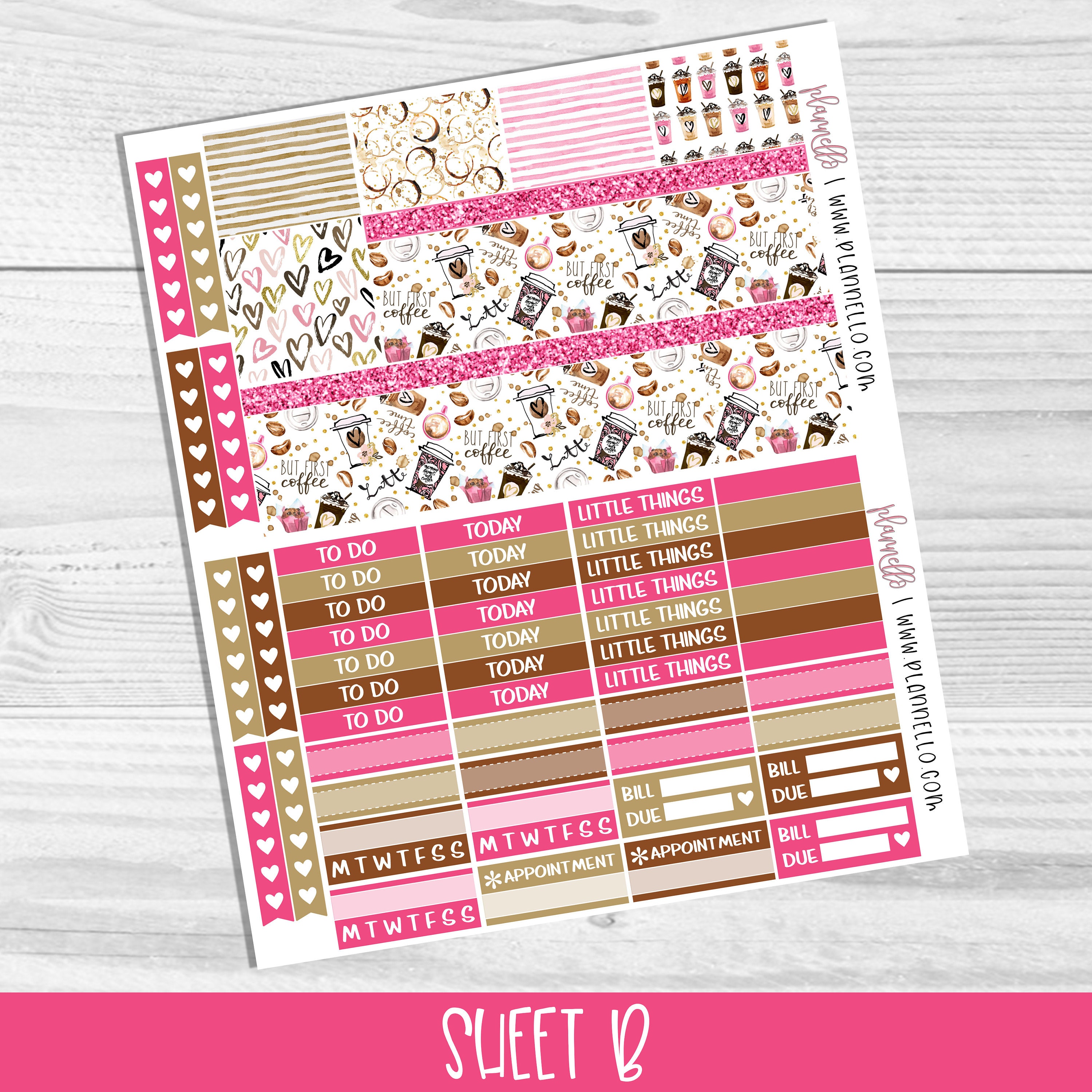 Coffee Girl Erin Condren Printable Planner Stickers | Etsy