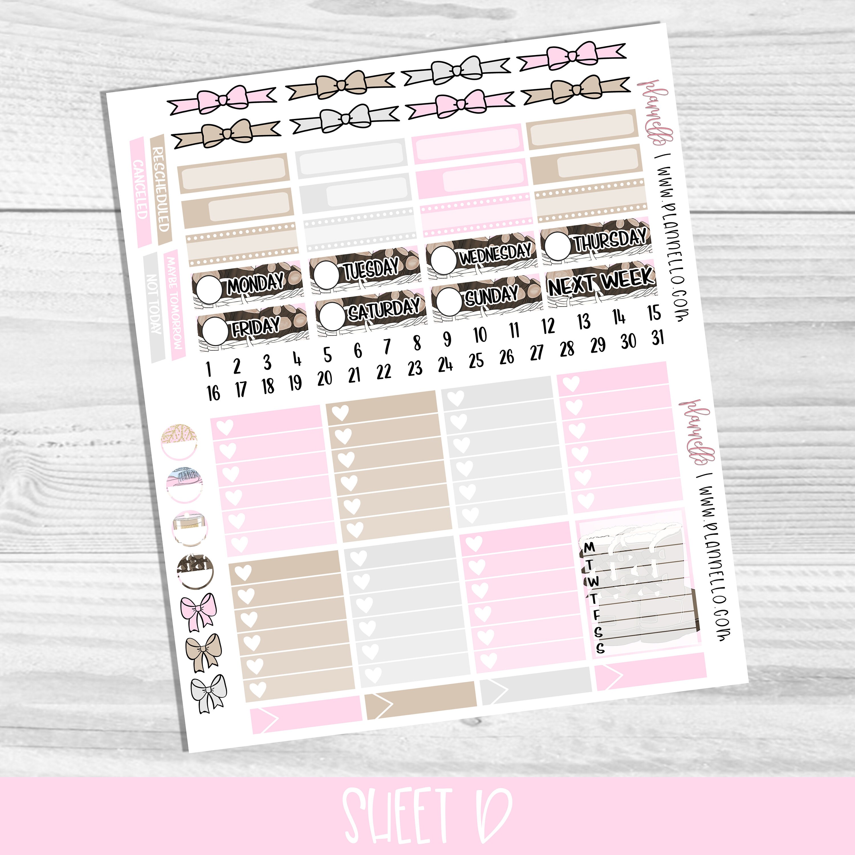 Winter Cabin Erin Condren Printable Planner Stickers Winter | Etsy