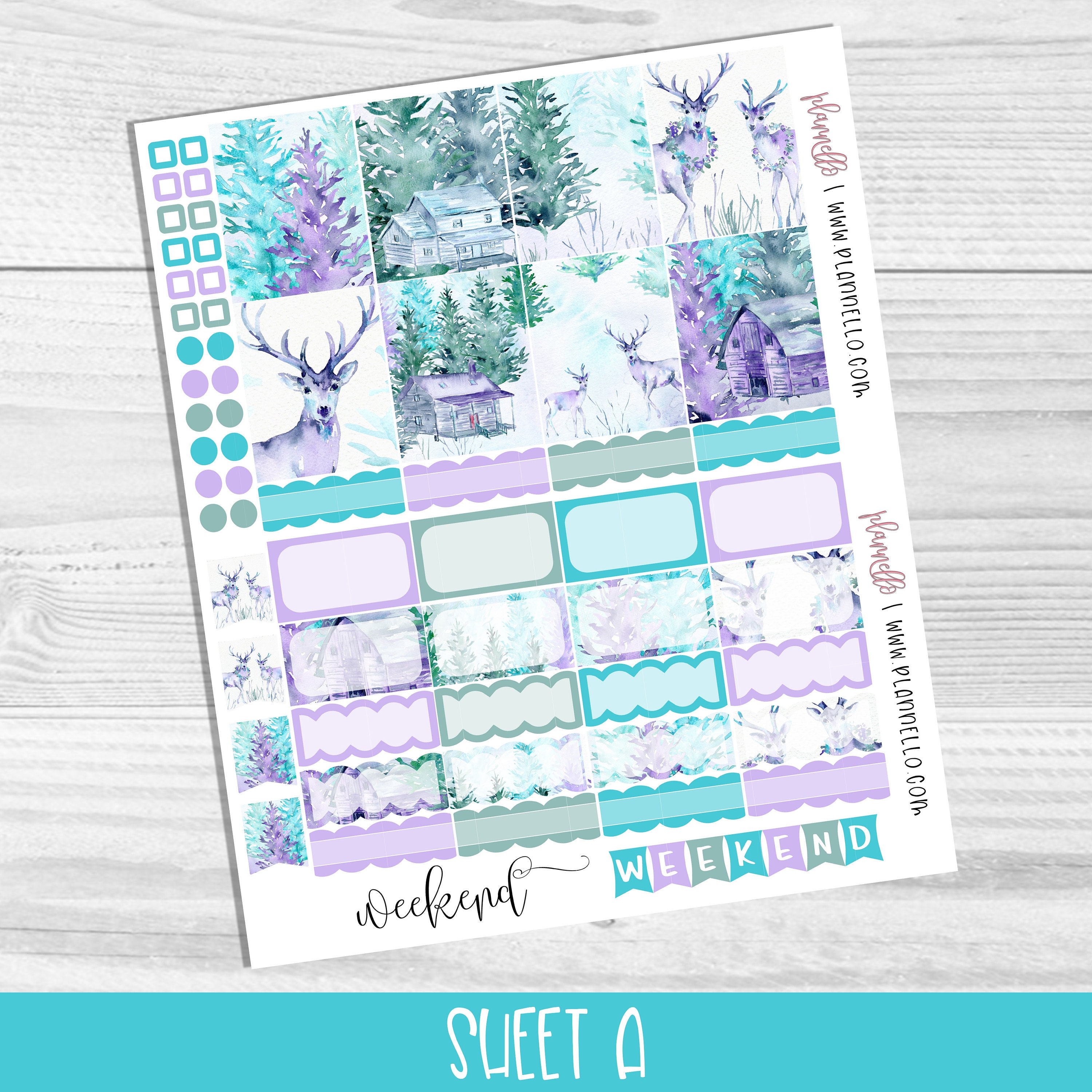 Winter Scenens, Erin Condren Printable Planner Stickers, Deer Planner ...