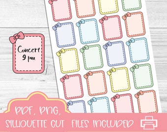 Volledige doos planner sticker, pastel afdrukbare planner stickers, functionele planner stickers, strik vak stickers