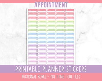 Appointment Printable Planner Stickers, Blank Appointment Stickers, Printable Stickers, Free Silhouette Cut File Included