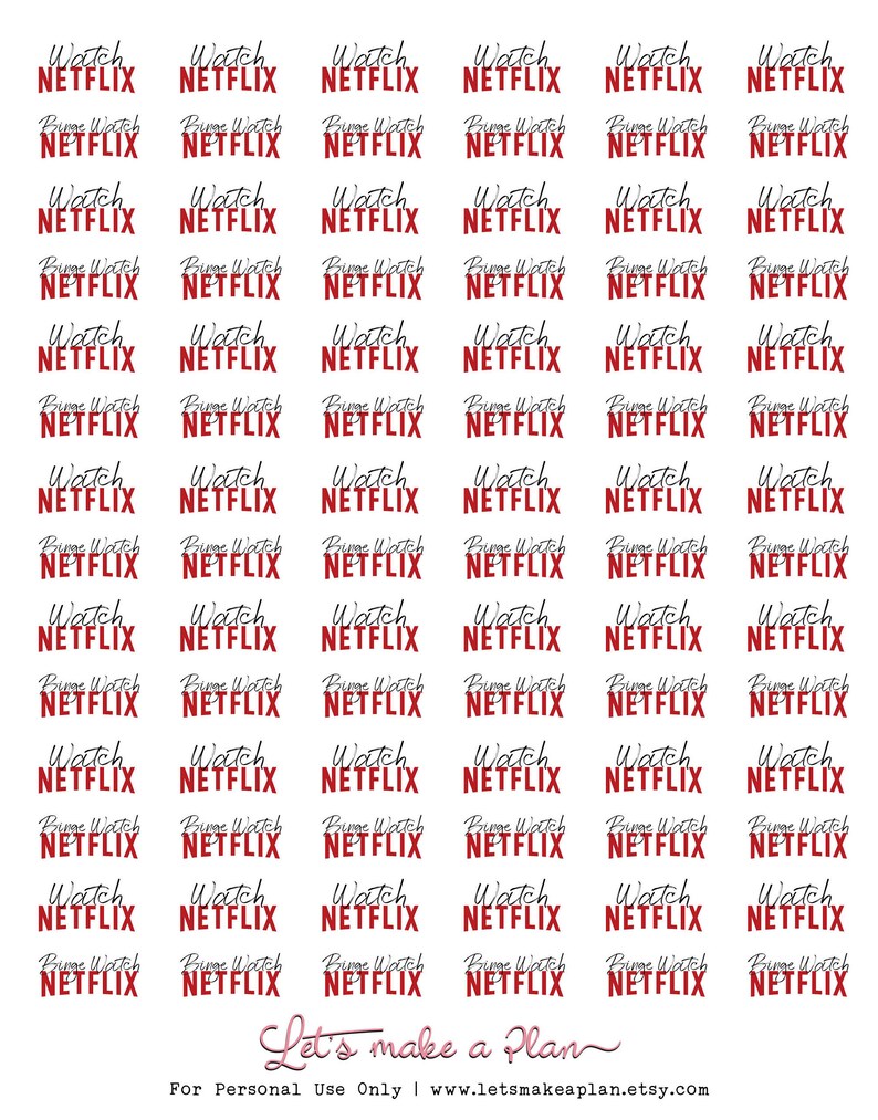 Netflix Stickers Printable Stickers Planner Stickers Cut | Etsy