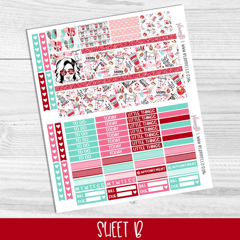 Peppermint Mocha Printable Planner Stickers, Erin Condren Stickers ...