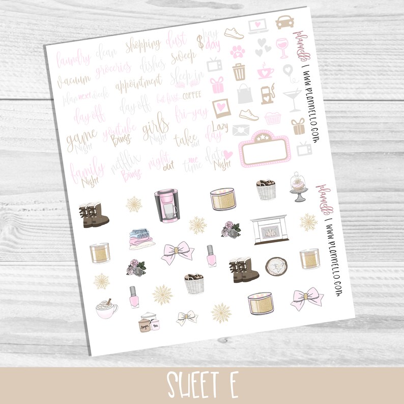 Winter Cabin Erin Condren Printable Planner Stickers Winter | Etsy