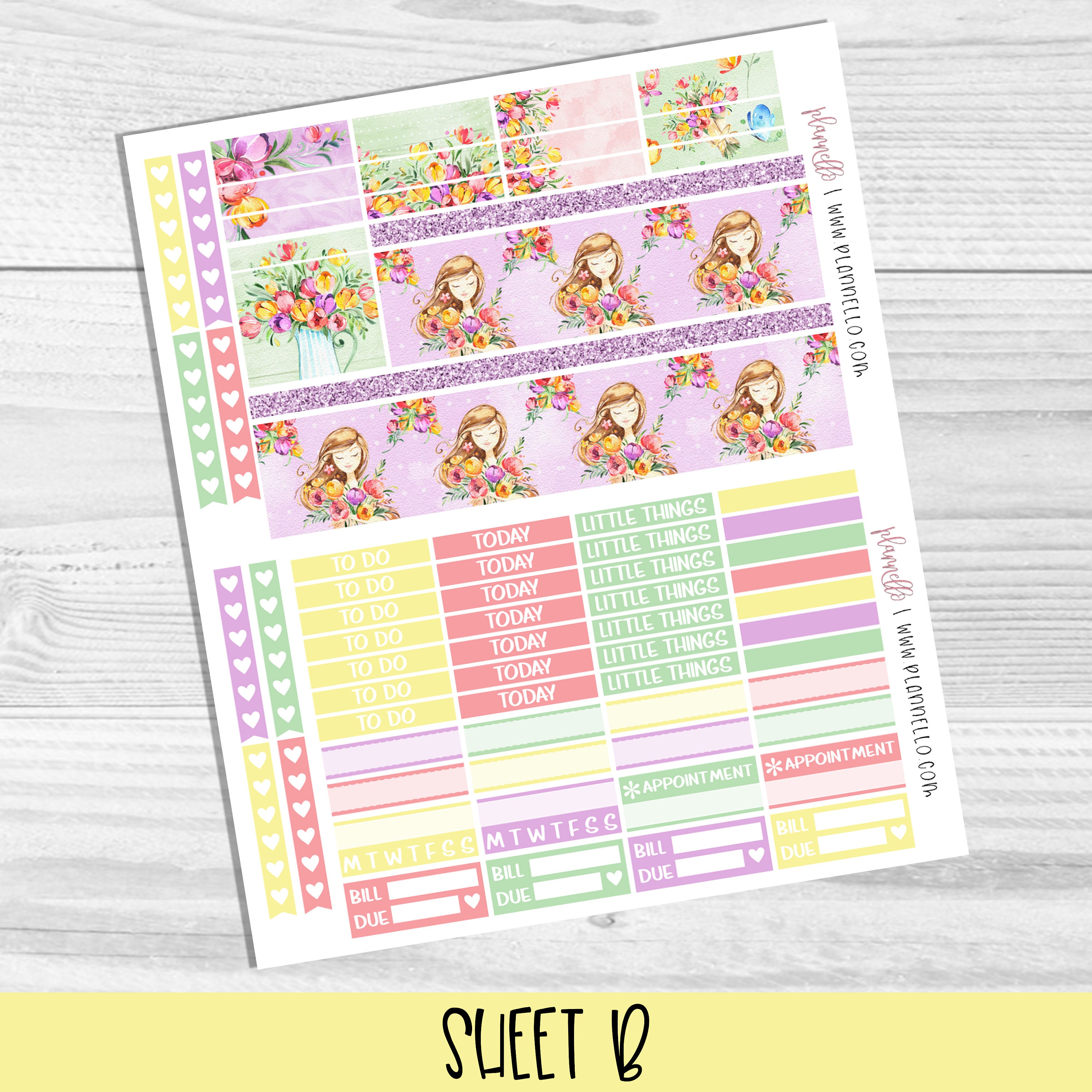 Spring Flowers Printable Planner Stickers, Tulips Weekly Kit, Planner ...