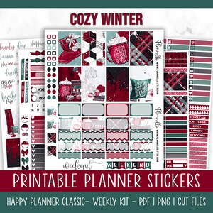 Cozy Winter, Happy Planner Printable Planner Stickers, Winter Planner ...