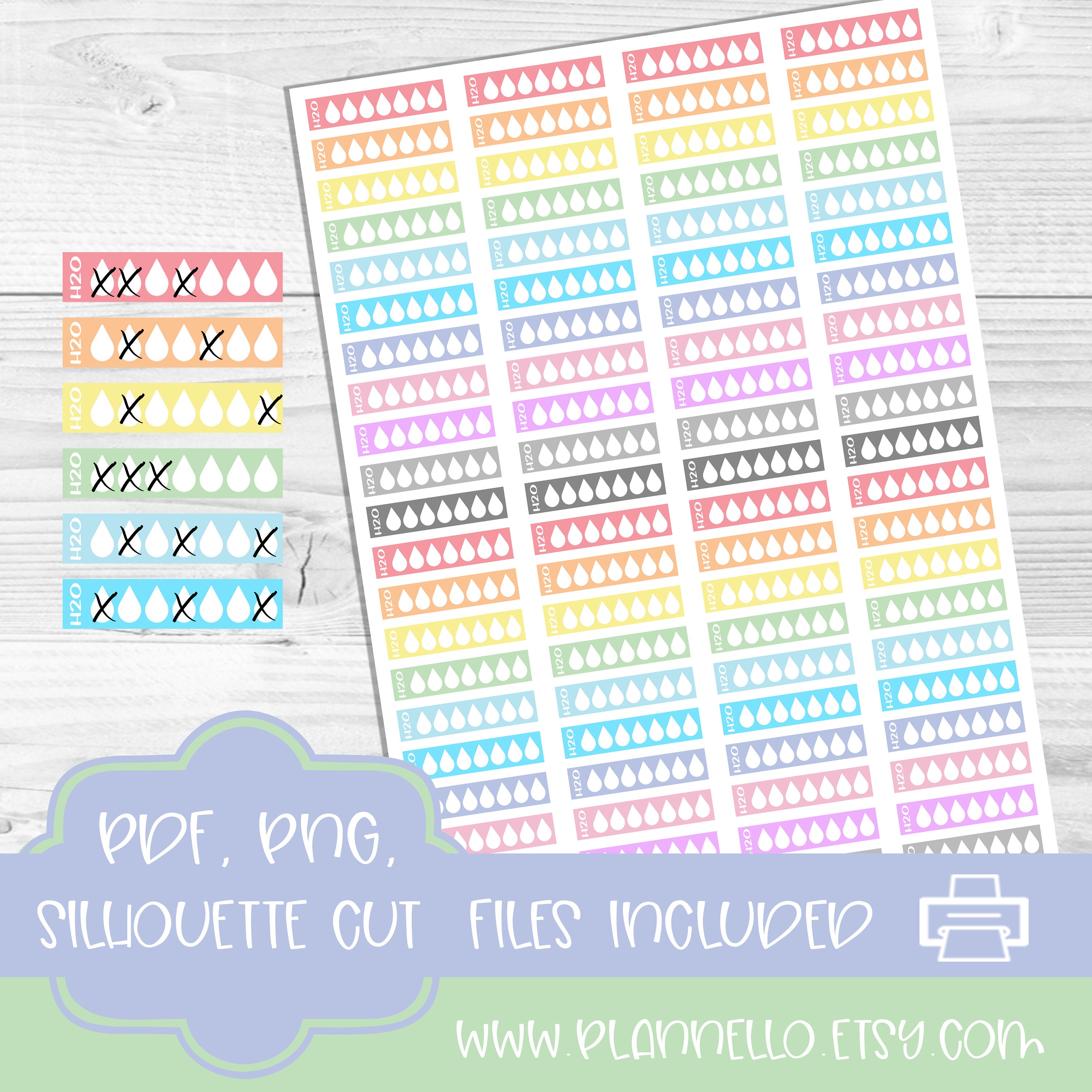 Hydrate Printable Planner Stickers Erin Condren Planner | Etsy