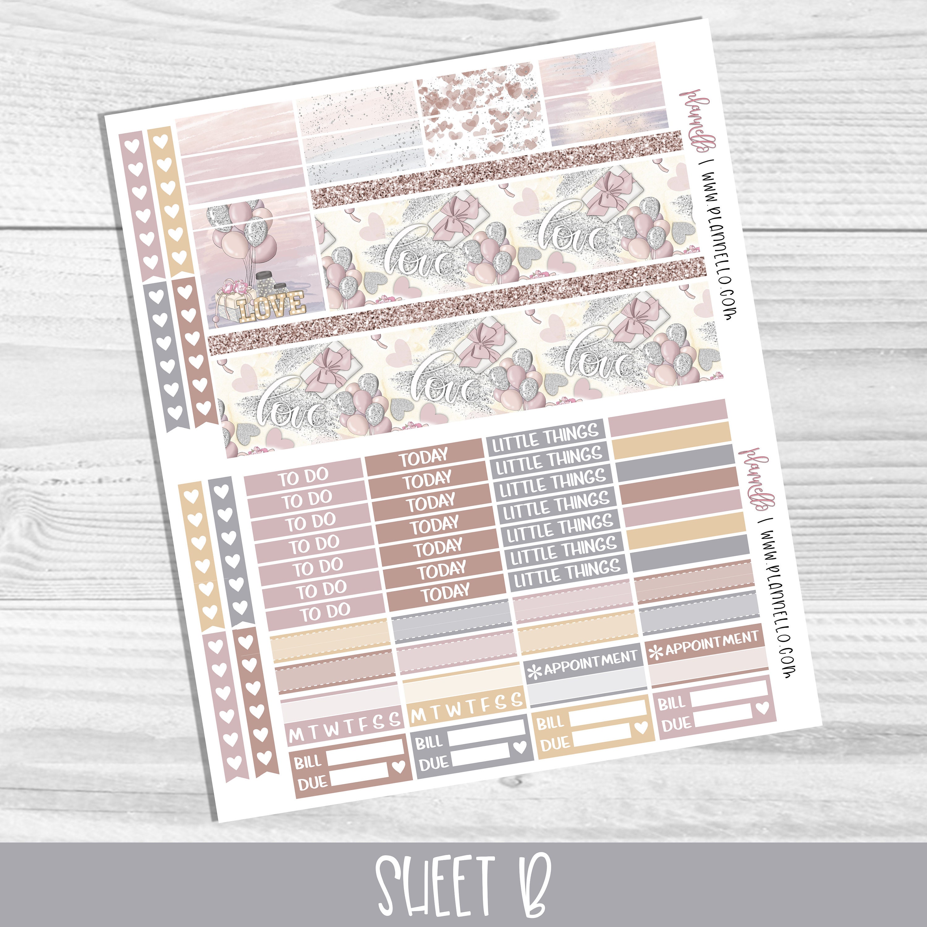 Valentine's Day Erin Condren Printable Planner Stickers | Etsy