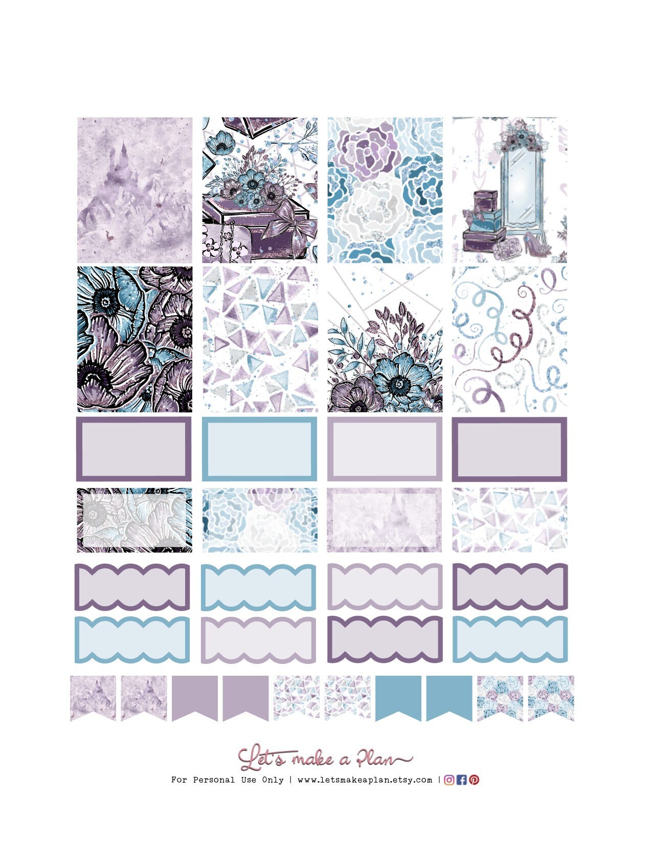 Fashion Floral Erin Condren Printable Planner Stickers - Etsy