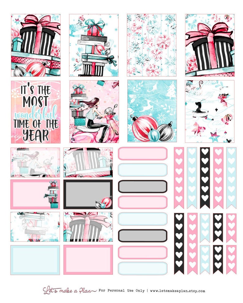 christmas printable planner stickers weekly kit holiday etsy