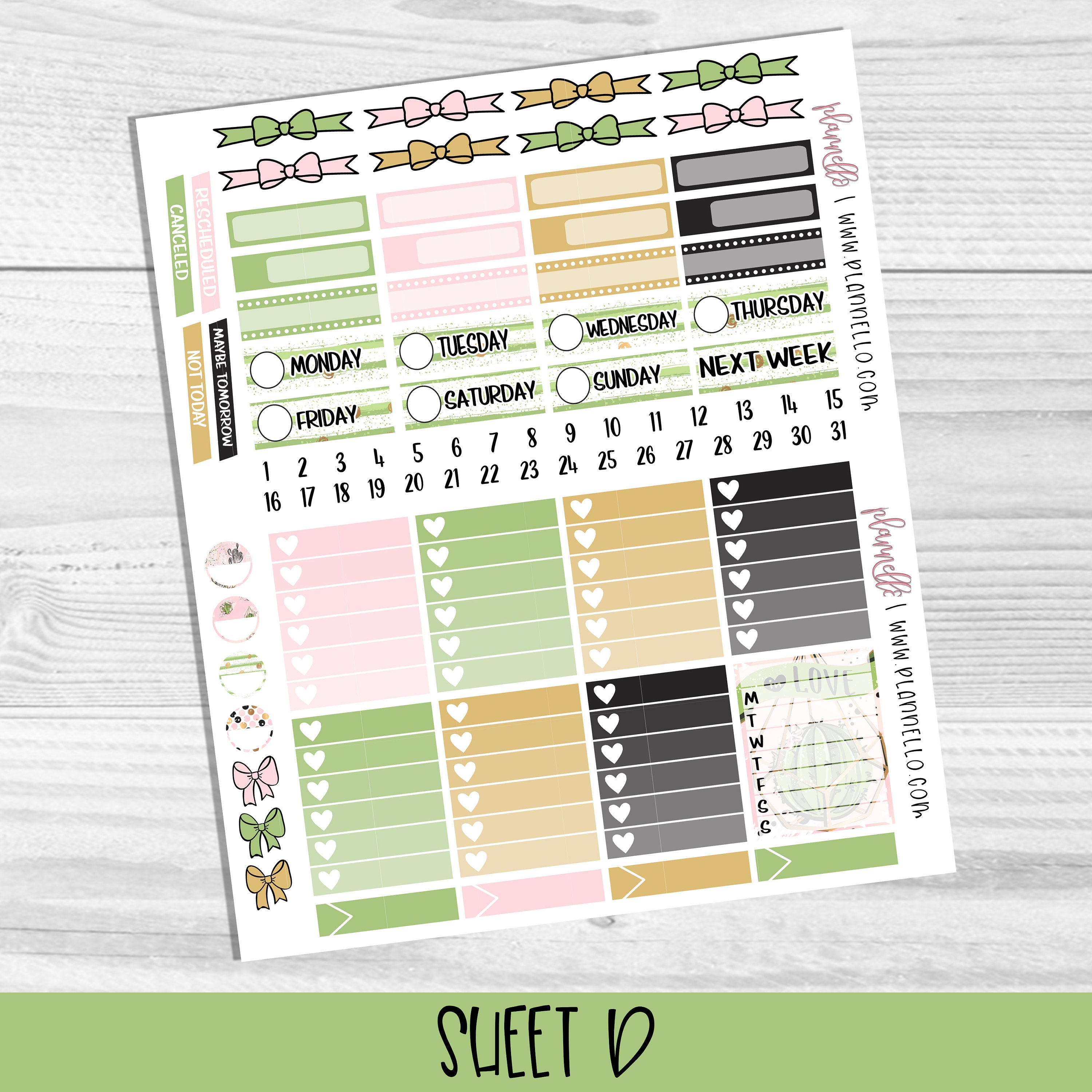 Succulents Printable Planner Stickers, Erin Condren Planner Kit, Plant ...