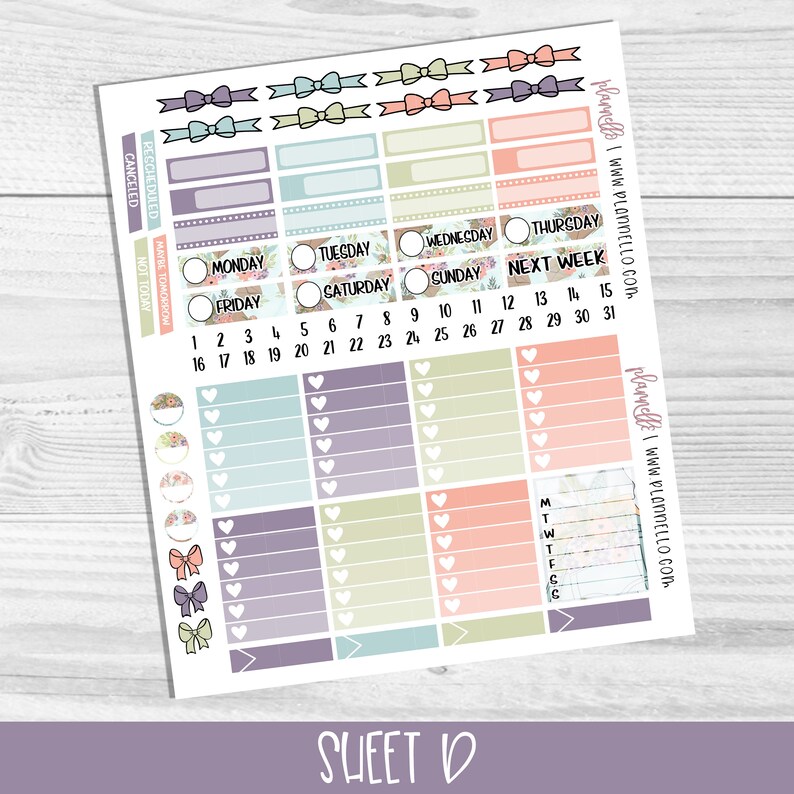 Spring Printable Planner Stickers Spring Weekly Planner Kit - Etsy