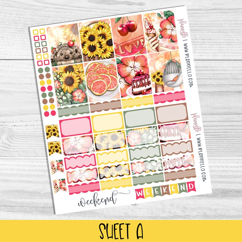 Sunflower Printable Planner Stickers Erin Condren Planner Etsy