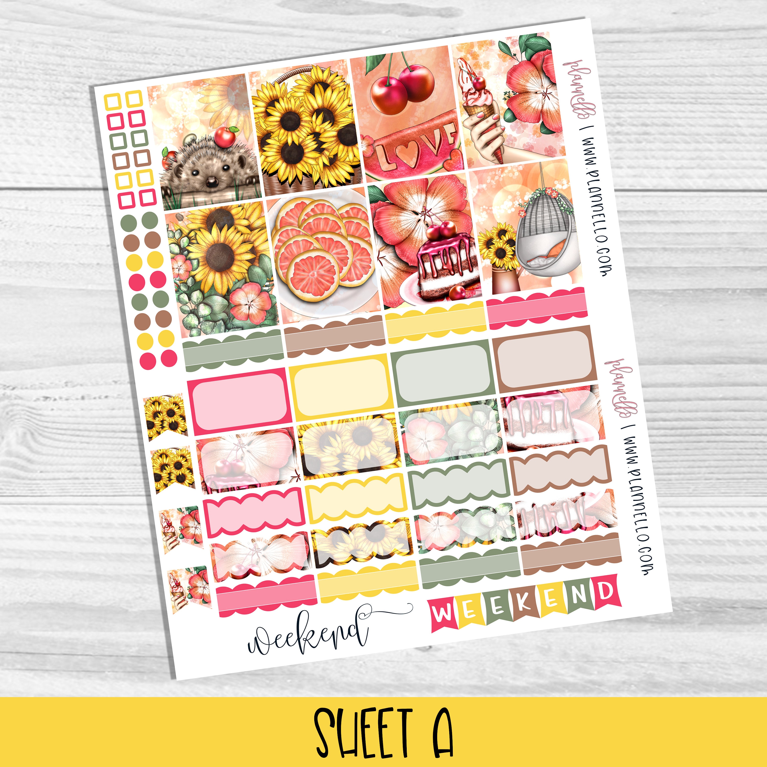 Sunflower Printable Planner Stickers, Erin Condren Planner Stickers ...