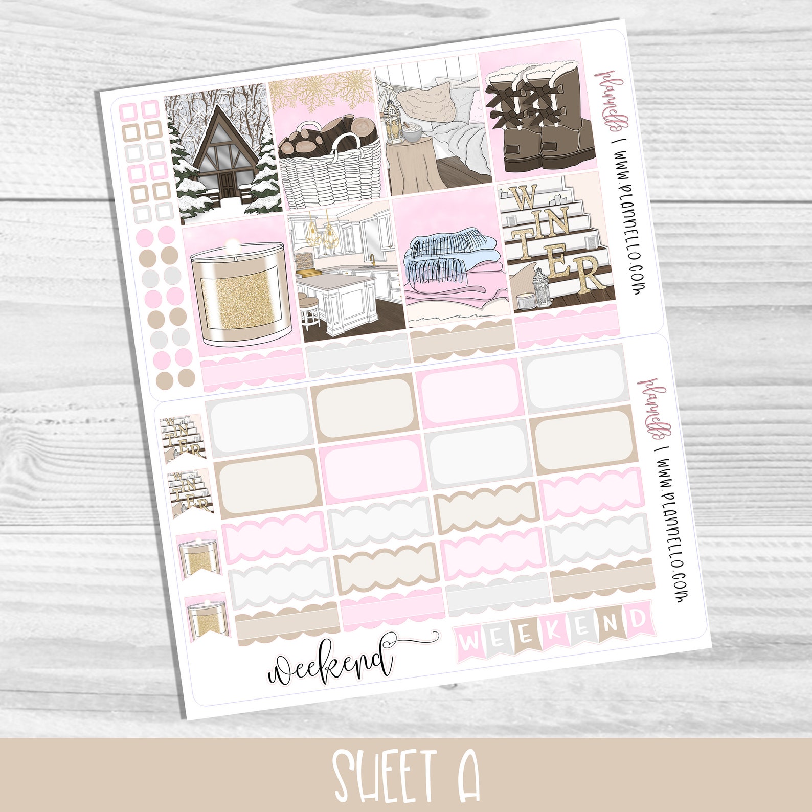 Winter Cabin Erin Condren Printable Planner Stickers Winter | Etsy