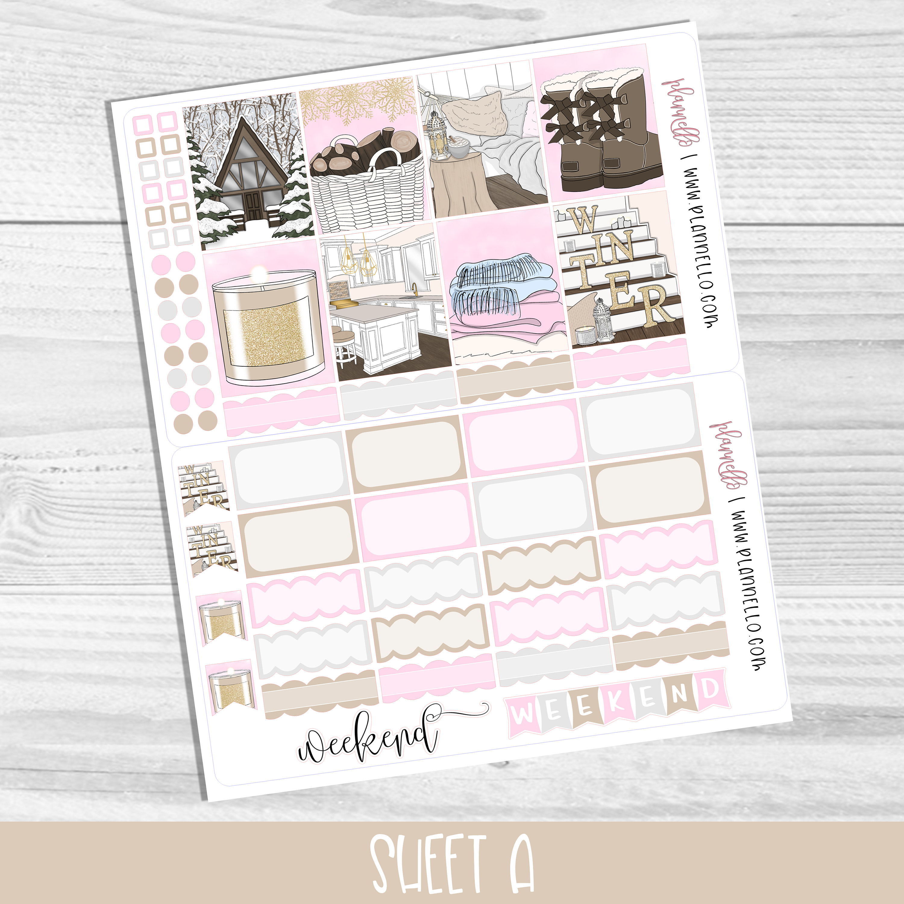 Winter Cabin Erin Condren Printable Planner Stickers Winter | Etsy