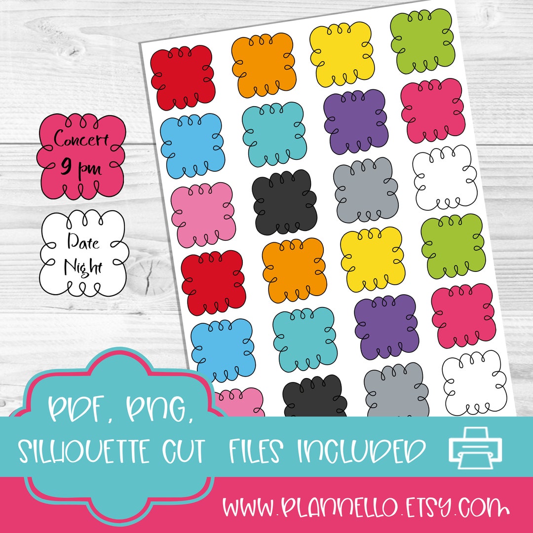 Rainbow Doodle Clouds - Happy Planner - Erin Condren - Printable ...
