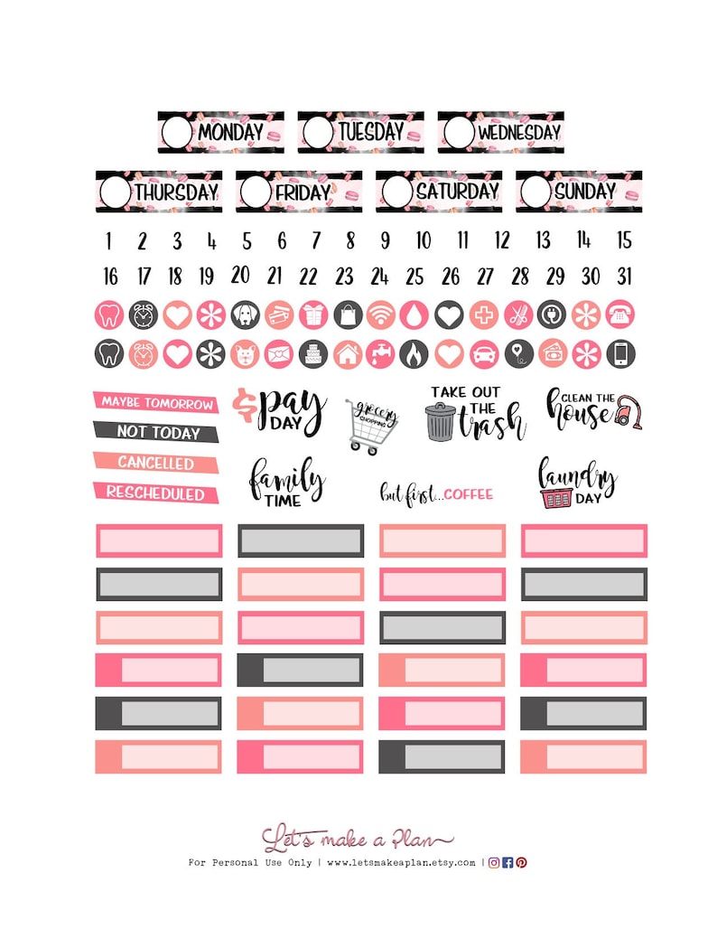 Printable Planner Stickers Erin Condren Planner Kit Vertical | Etsy