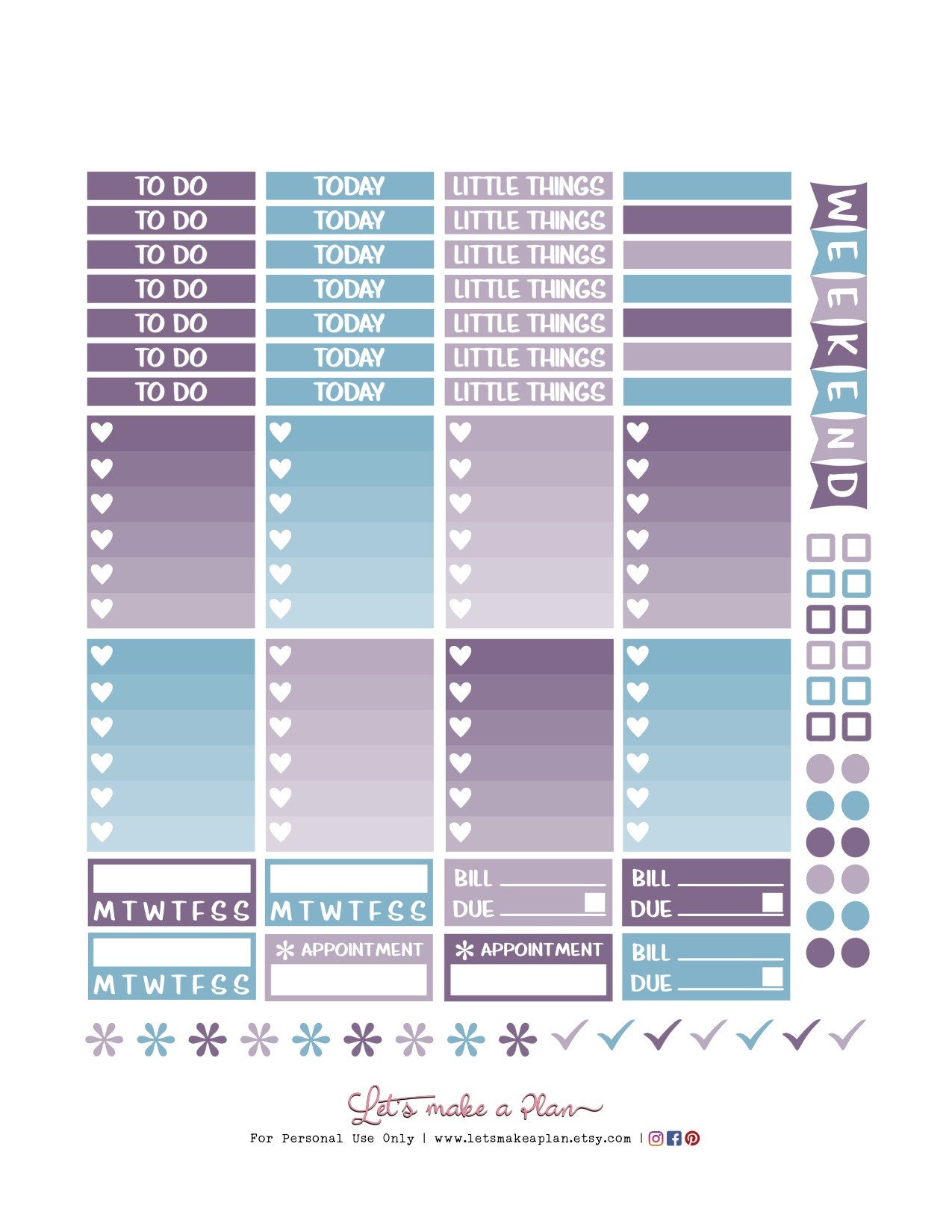 Fashion Floral Erin Condren Printable Planner Stickers | Etsy