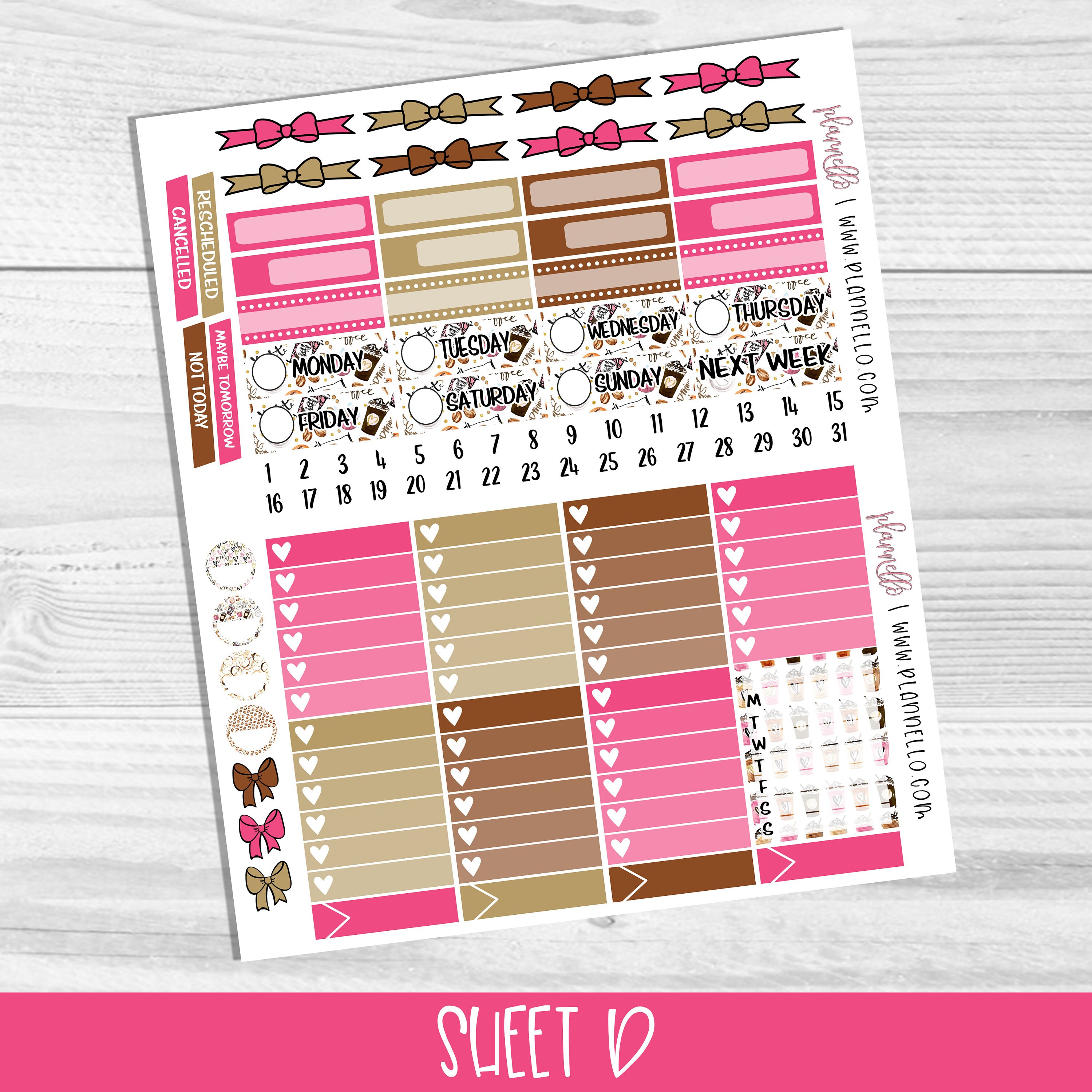 Coffee Girl Erin Condren Printable Planner Stickers | Etsy
