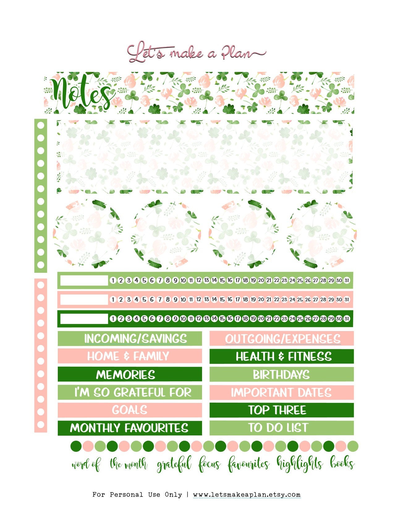 March Printable Notes Page, Erin Condren Notes, Printable Planner ...