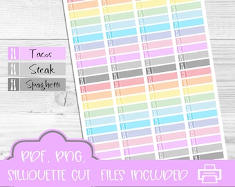 Meal Plan Printable Planner Stickers, Little Things, Erin Condren Planner Stickers, Dinner Tracker Printable Stickers, Meal Plan Stickers
