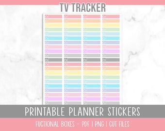 TV Tracker Planner Stickers, Printable Planner Stickers, Television Reminder Stickers, Little Things, TV Show Reminder, TV Planner Stickers