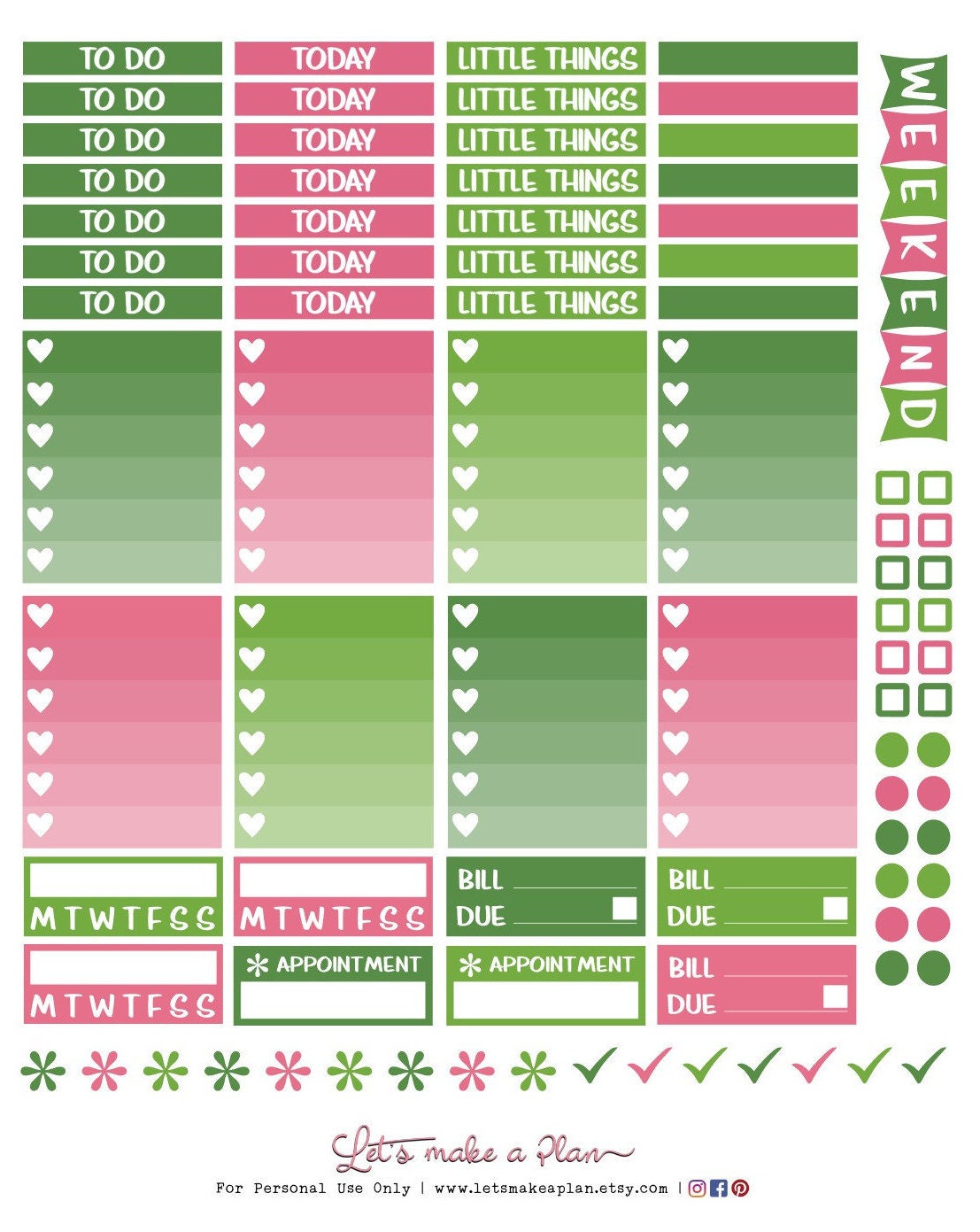 St Patrick's Day Erin Condren Printable Planner Stickers - Etsy