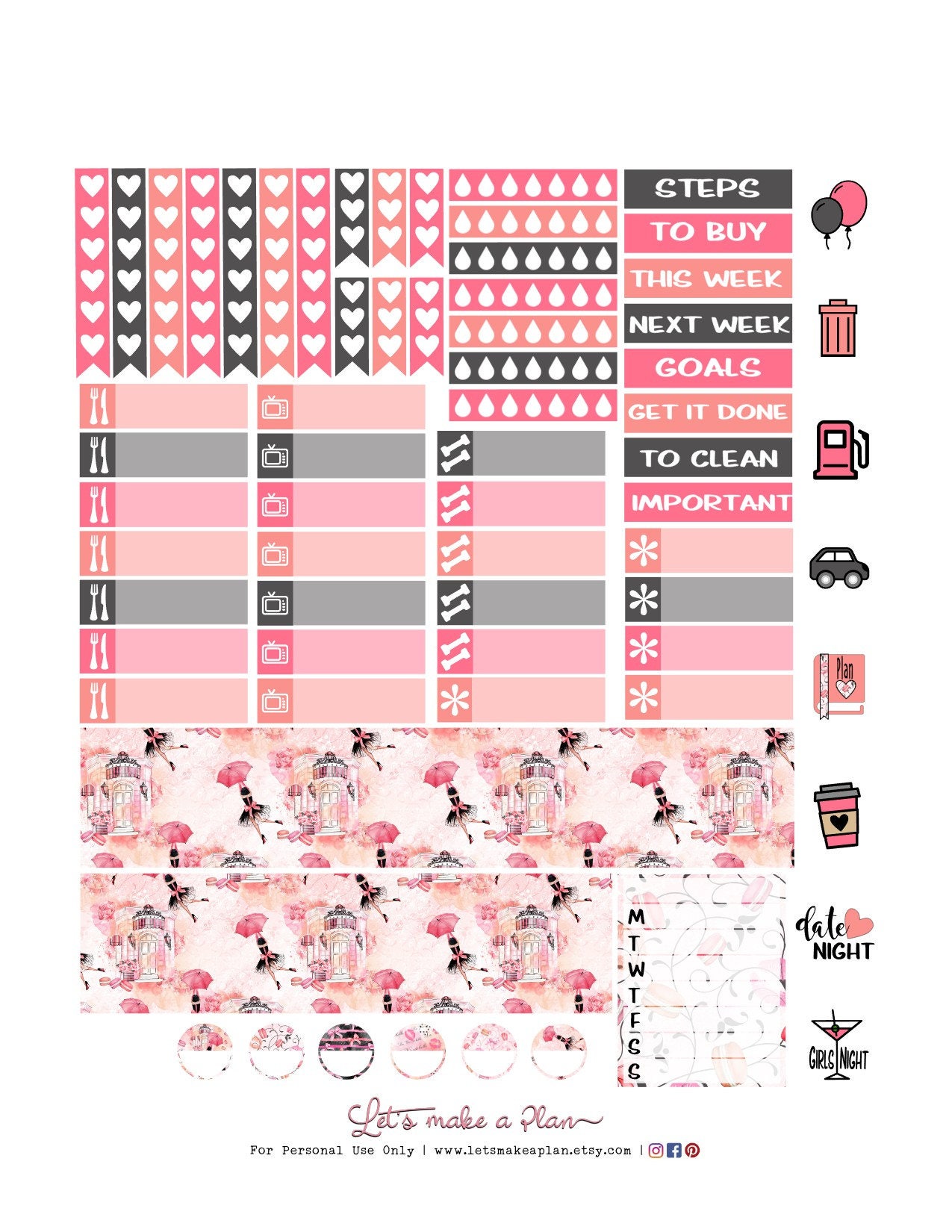 Printable Planner Stickers Erin Condren Planner Kit Vertical - Etsy